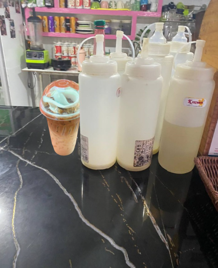 The finished product: A layer of Robusta coffee topped with our signature coconut slush.