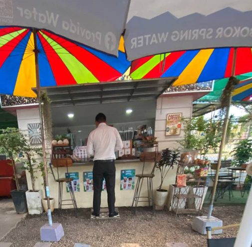 These umbrellas were provided free of charge by beverage sponsors, saving me hundreds of dollars.