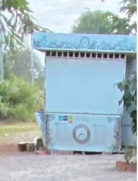 Small blue coffee kiosk stand that closed down in 2021, representing my first business failure.